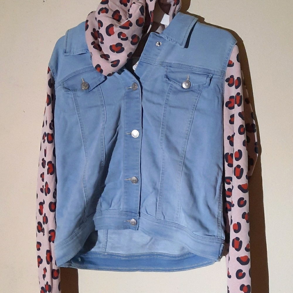 Leopard jean jacket
